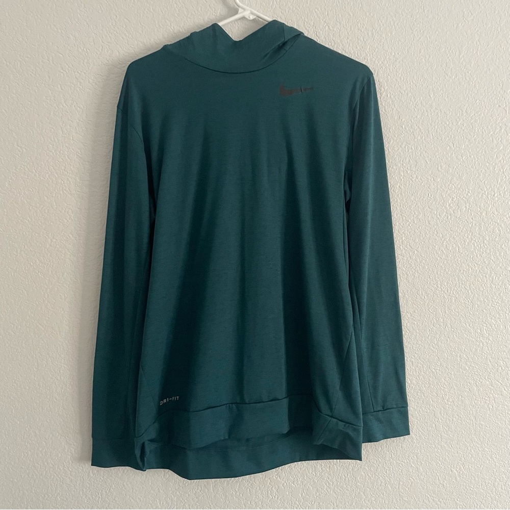 nike dri-fit green/blue hoodie